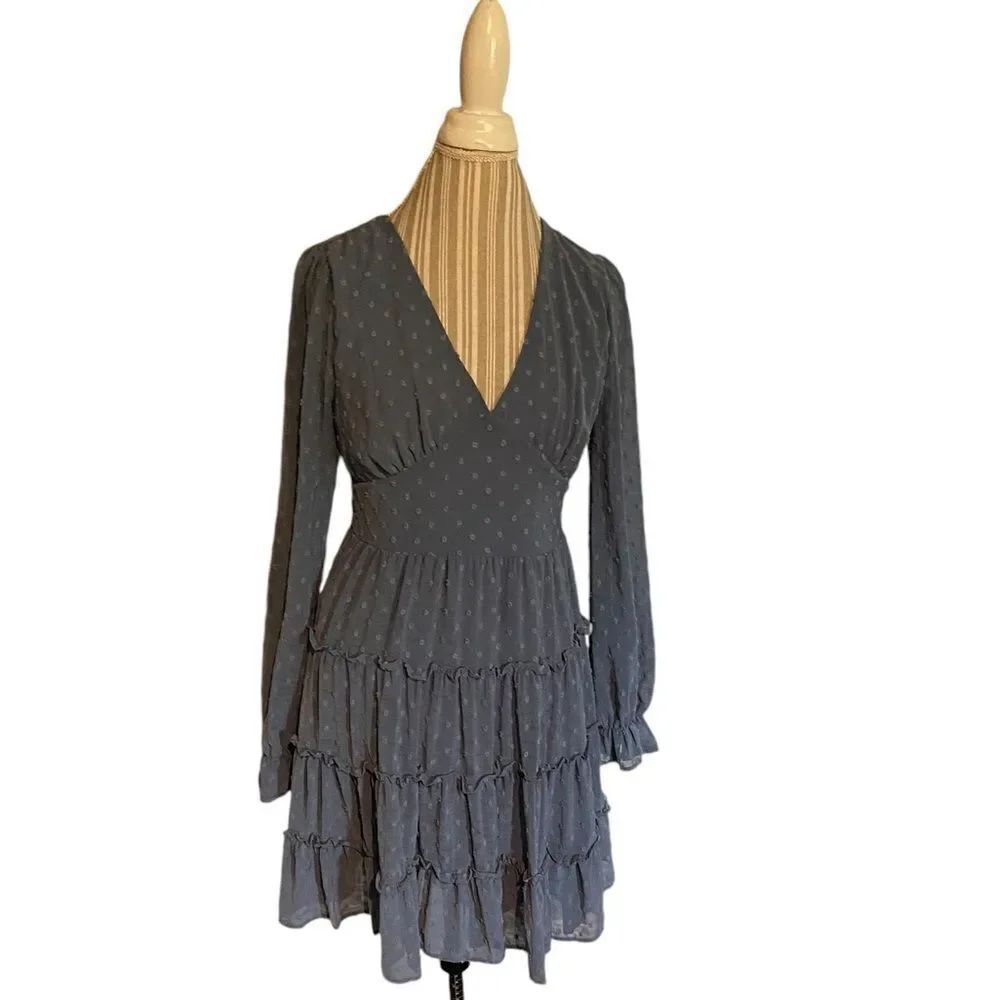 Altar’s State size large lined periwinkle dress beautiful excellent condition